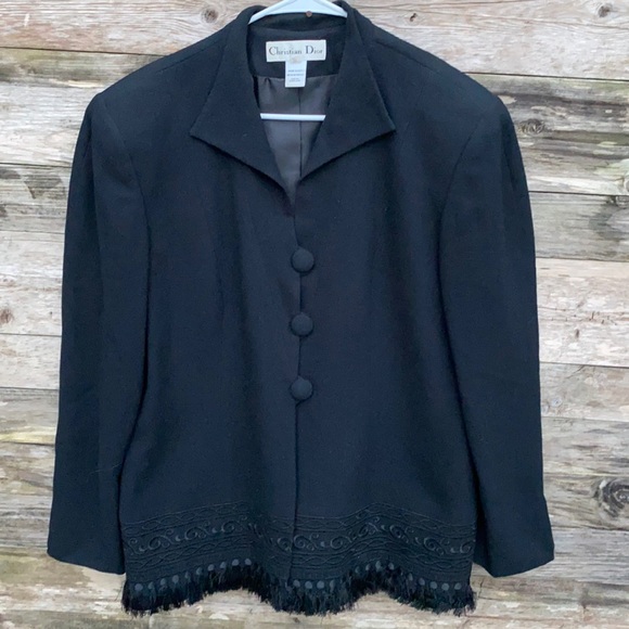 Christian Dior | Black Fringe Blazer Jacket 16